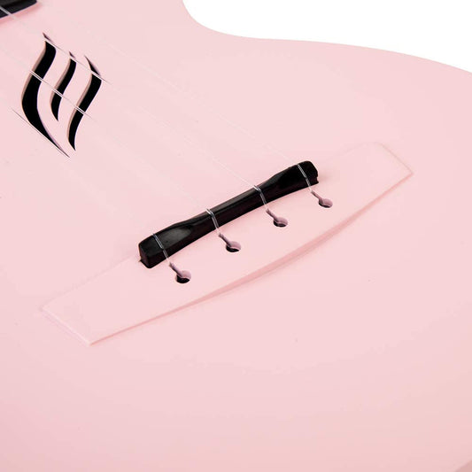 Enya NOVA U Concert 23” Ukulele - Pink - Carbon Fiber Travel Ukulele - With Beginner Kit includes Case, Picks (2 pcs), Strap, Strings, Capo and Polish Cloth