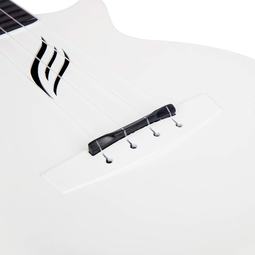Enya NOVA U Concert 23” Ukulele - White - Carbon Fiber Travel Ukulele - With Beginner Kit includes Case, Picks (2 pcs), Strap, Strings, Capo and Polish Cloth