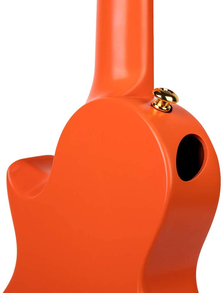 Enya NOVA U Concert 23” Ukulele - Orange - Carbon Fiber Travel Ukulele - With Beginner Kit includes Case, Picks (2 pcs), Strap, Strings, Capo and Polish Cloth