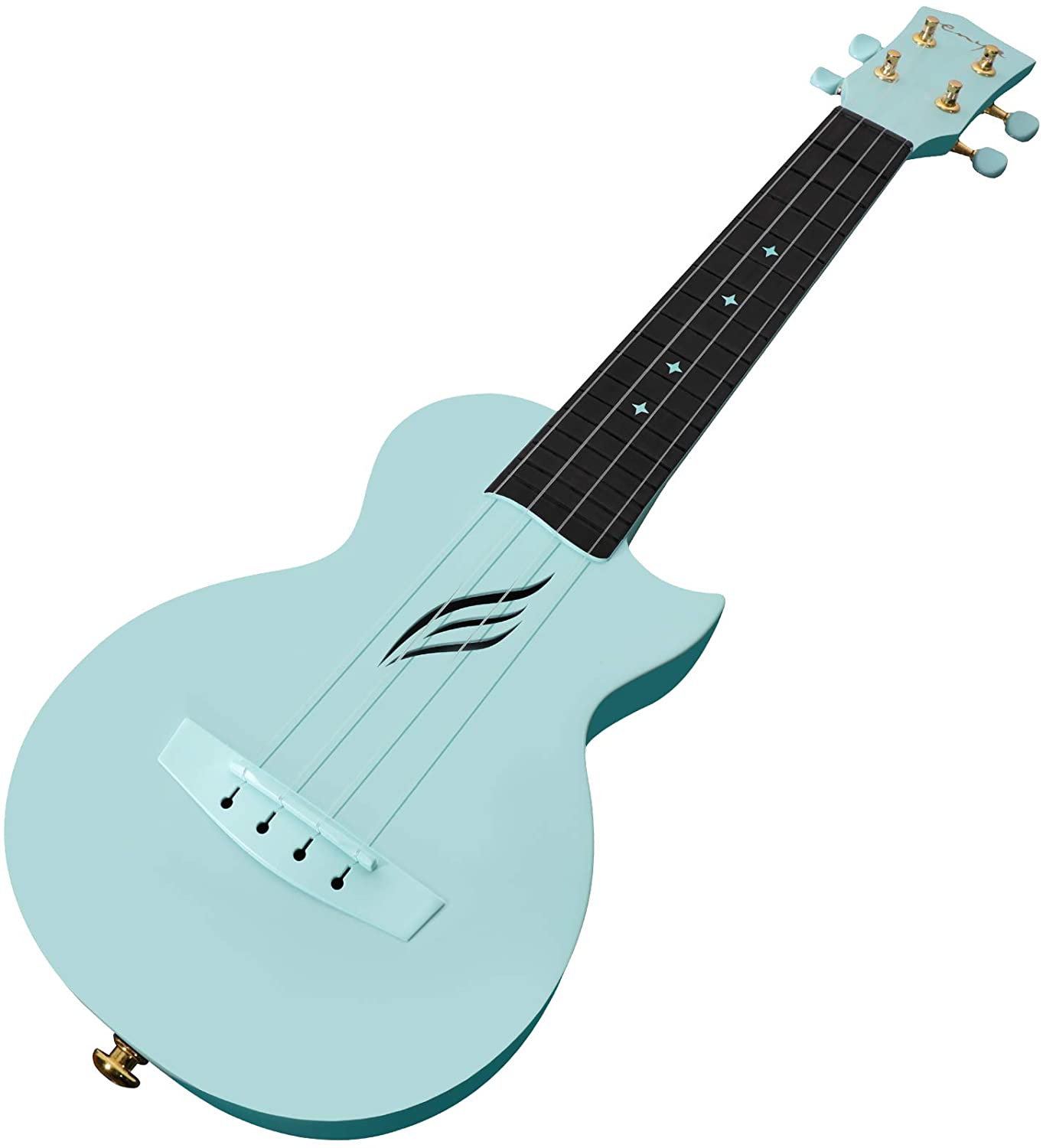 Enya NOVA U Concert 23” Ukulele - Blue - Carbon Fiber Travel Ukulele - With Beginner Kit includes Case, Picks (2 pcs), Strap, Strings, Capo and Polish Cloth
