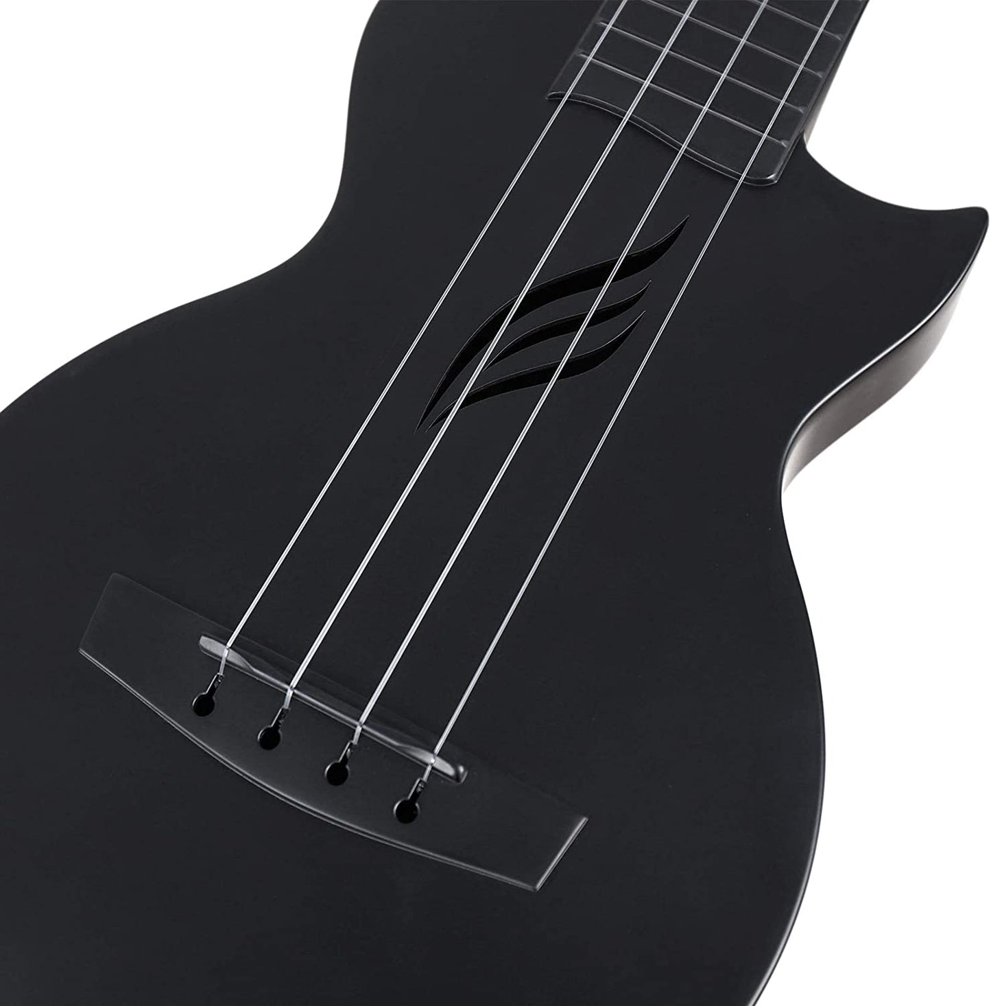 Enya NOVA U Concert 23” Ukulele - Black - Carbon Fiber Travel Ukulele - With Beginner Kit includes Case, Picks (2 pcs), Strap, Strings, Capo and Polish Cloth