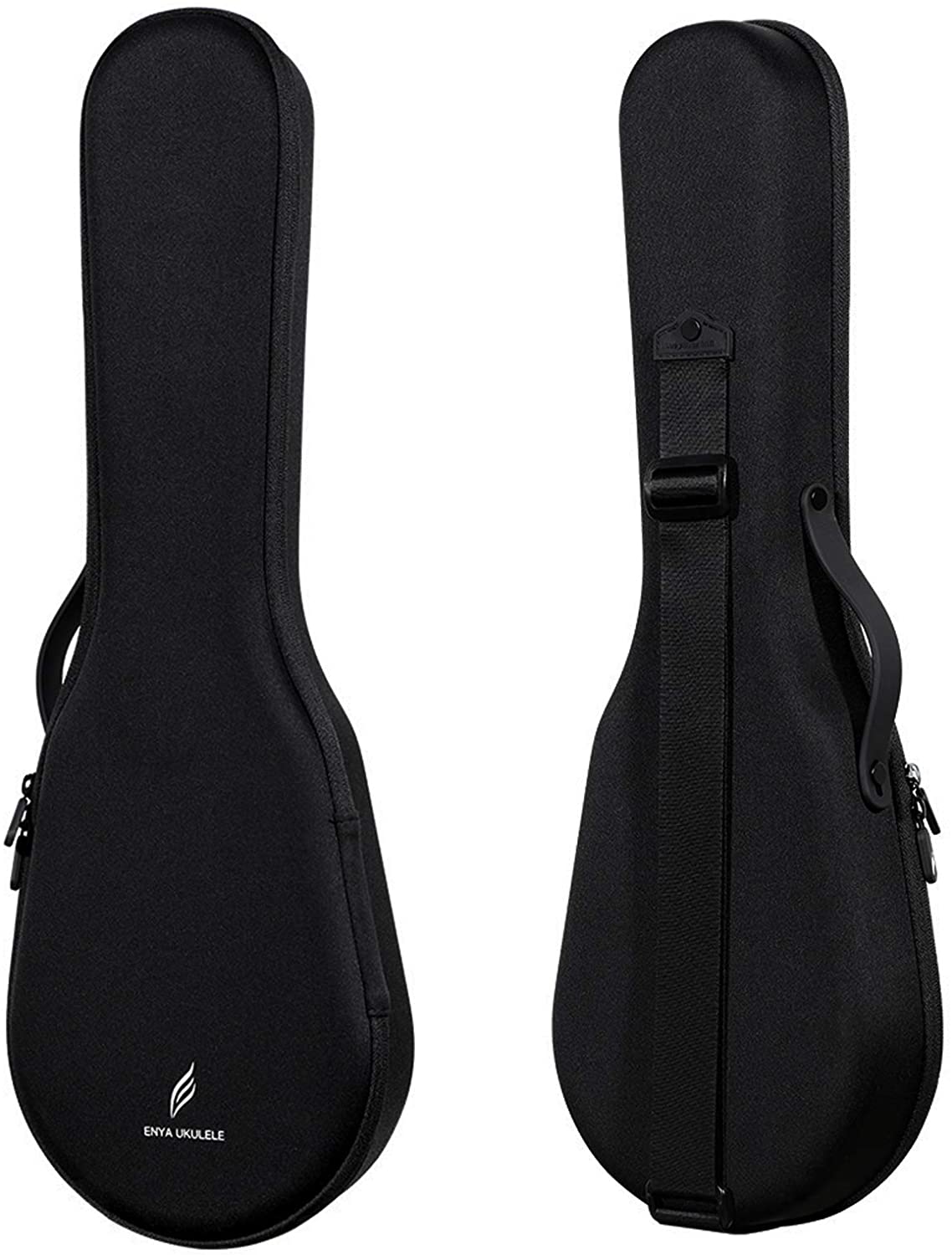 Enya NOVA U Concert 23” Ukulele - Black - Carbon Fiber Travel Ukulele - With Beginner Kit includes Case, Picks (2 pcs), Strap, Strings, Capo and Polish Cloth