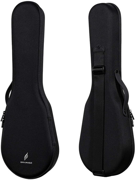 Enya NOVA U Concert 23” Ukulele - Black - Carbon Fiber Travel Ukulele - With Beginner Kit includes Case, Picks (2 pcs), Strap, Strings, Capo and Polish Cloth